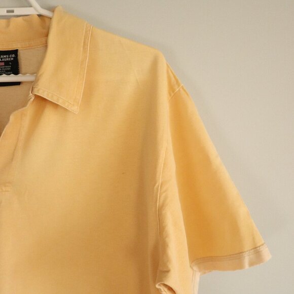 Ralph Lauren Polo Men's Large Collared Pullover Yellow Short Sleeve T-Shirt Top - Picture 6 of 10